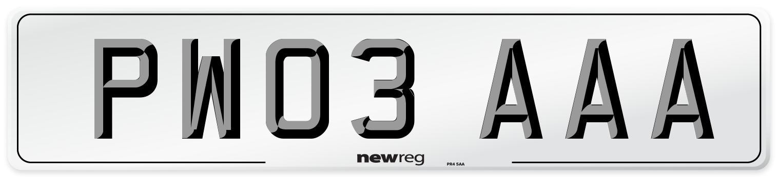 PW03 AAA Number Plate from New Reg